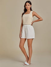 2025 Women's Relaxed Lightweight Shorts with Elastic Waistband and Front Button