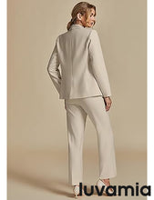 LUVAMIA Women's Blazer Set Business Casual Full Fit Blazer Jackets and Straight Pant Suits with Pockets