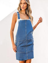 luvamia Women's Casual Straps Denim Overall Pinafore Dress with Pocket