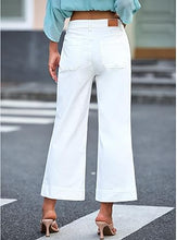 luvamia Wide Leg Jeans for Women Trendy High Waisted Flare Jeans Cropped Denim Pants Stretchy Baggy with Patch Pockets