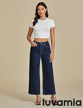 LUVAMIA Women's 5-Pocket Denim High Waist Retro Wide Leg Jean Styles