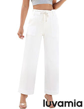 luvamia FleXclusive Wide Leg Jeans for Women Trendy High Waisted Elastic Waist Paperbag Drawstring Stretchy Denim Pants Trouser Jeans