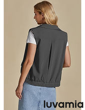 Women's Lapel Sleeveless Business Casual Moderate Cardigan With Pocket