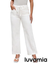 luvamia FleXclusive Wide Leg Jeans Woman High Waisted Trendy Drawstring Stretchy Denim Pants Relaxed Fit Trouser Jeans