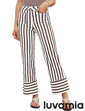 luvamia Striped Jeans for Women Wide Leg High Waisted Trendy Patch Pockets Stretchy Denim Pants Casual Trouser Jeans