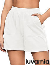 LUVAMIA Women's High Waist Elastic Waistband Shorts Regular Comfort Silhouette