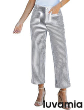 luvamia Stripe High Waist Wide Leg Jeans for Women