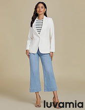 LUVAMIA Women's Classic Button Blazer Single Jacket Coat Long Sleeve