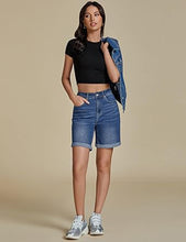 2025 Women's Casual Denim High Waist Pants Shorts Straight Leg Stretch Jeans