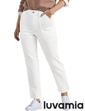 luvamia FleXclusive Women's Jeans High Waisted Straight Leg Tummy Control Stretchy Denim Pants Trendy Patch Pocket Trouser Jeans