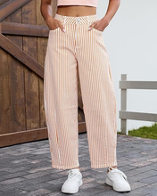 luvamia Barrel Jeans for Women Trendy Baggy Wide Leg Striped High Waisted Cropped Casual Pinstripe Stretchy Denim Pants