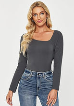 LUVAMIA Fitted Long Sleeve Slim Women Y2K Shirts Raglan Mega Stretch Top Blouses