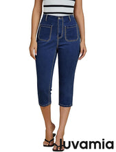 LUVAMIA Women's Casual Jegging Capri Denim Slim Straight High Waist Jeans
