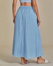 LUVAMIA Women's Summer Long Lightweight Flowy Skirt Stripe Maxi Fashion