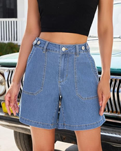 luvamia FleXclusive Jean Shorts for Women High Waisted Wide Leg Cinch Waist Stretchy Denim Mid Thigh Shorts Casual Summer Jorts