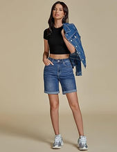 2025 Women's Casual Denim High Waist Pants Shorts Straight Leg Stretch Jeans