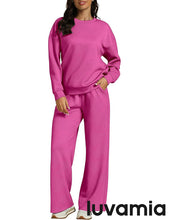 Women's Cozy Wide Leg Lounge Set with full length and Long Sleeve
