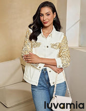luvamia Sequin Jackets Women Jean Long Sleeves Trendy Sparkly Night Out Party Concert Stretchy Denim Jacket with Pockets