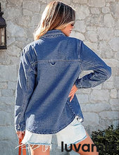 LUVAMIA Women's Relaxed Fit  Denim Slim Regular Pocket Jean Jacket Coat