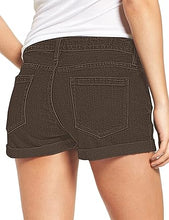 luvamia Women's Casual Ripped Denim Shorts Mid Rise Stretch Folded Hem Short Jeans