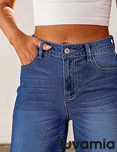 LUVAMIA Denim Bermuda Shorts for Women High Waisted  Stretchy  Straight Leg Jeans