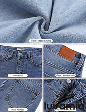 luvamia Skinny Jeans for Women Thin Fleece Lined High Waisted Front Yoke Fall Thermal Stretchy Denim Pants Warm Jeggings