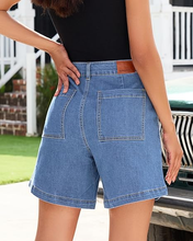 luvamia FleXclusive Jean Shorts for Women High Waisted Wide Leg Cinch Waist Stretchy Denim Mid Thigh Shorts Casual Summer Jorts