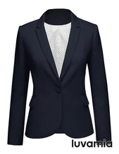 luvamia Women's Long Sleeve Formal Notch Lapel Button Down Blazer Pockets Jacket