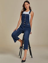 LUVAMIA Women Sleeveless Adjustable Strap One Piece Casual Denim Harem Overall