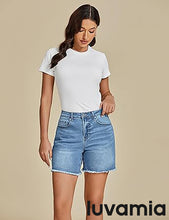 Luvamia Women's Casual Denim Walkshorts Summer Straight