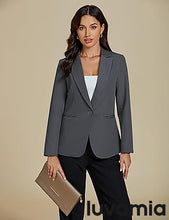 LUVAMIA Women's Classic Button Blazer Single Jacket Coat Long Sleeve
