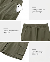 luvamia Cargo Shorts Women High Waisted Casual Elastic Waist 7" Inseam Mid Thigh Hiking Golf Shorts with Utility Pockets