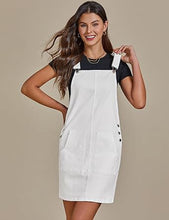 luvamia Women's Casual Straps Denim Overall Pinafore Dress with Pocket