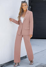 luvamia 2 Piece Outfits for Women Dressy Blazer Jackets High Waisted Straight Leg Pants Suits Set Business Casual Office