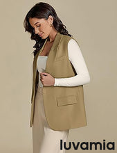 luvamia Women's sleeveless business style lapel vest jacket