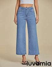 LUVAMIA Women's 5-Pocket Denim High Waist Retro Wide Leg Jean Styles