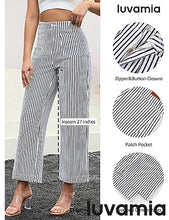 luvamia Stripe High Waist Wide Leg Jeans for Women