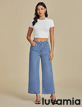 LUVAMIA Women's 5-Pocket Denim High Waist Retro Wide Leg Jean Styles