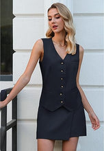 LUVAMIA Women's Business Vest Suit Set Sleeveless Blazer Skirt Outfit Workwear Matching
