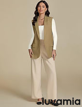 luvamia Women's sleeveless business style lapel vest jacket