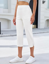 luvamia Womens Capri Jeans Pull On Jeans for Women Trendy Stretch Denim High Rise Elastic Waist Straight Leg Capri Pants