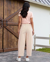 luvamia Barrel Jeans for Women Trendy Baggy Wide Leg Striped High Waisted Cropped Casual Pinstripe Stretchy Denim Pants