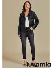 LUVAMIA Women's Full Length High Waist Skinny Fit Denim Slight Stretch Slim Jeans