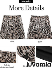 luvamia Sequin Skirts for Women Trendy High Waisted Bodycon Elastic Waist Side Slit Sparkly Night Out Party Mini Skirt