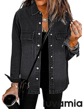 luvamia 2025 Jean Jackets for Women Fashion Oversized Button Down Denim Jacket Western Fall Shacket Jacket with Pockets