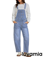 LUVAMIA Women's  Barrel Leg Style Sleeveless Overall with Pocket and Adjustable Strap