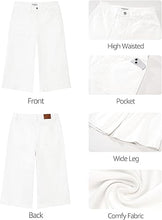 luvamia FleXclusive Capri Jeans for Women Wide Leg Trendy High Waisted Casual Summer Stretchy Denim Culottes Capri Pants with Pocket