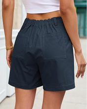 luvamia Summer Shorts for Women High Waisted Dressy Causal Cotton Chino Elastic Waist 5 Inch Inseam Mid Thigh Shorts