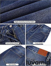 luvamia Bootcut Jeans for Women Trendy High Waisted Classic Boot Cut Stretchy Denim Pants Patch Pocket Trouser Jeans