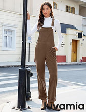 luvamia Corduroy Overalls for Women Loose Fit Baggy Straight Casual Adjustable Straps Bib Jumpsuit Overalls with Pockets
